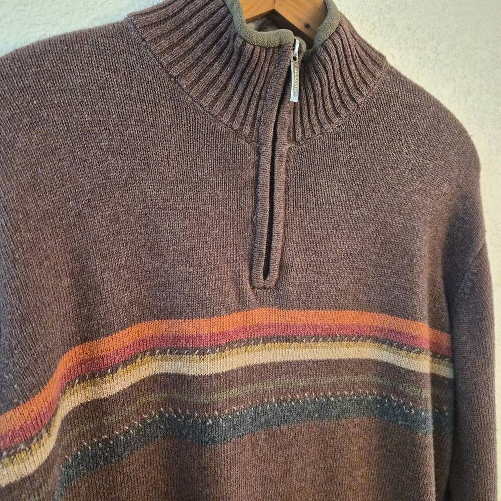 Columbia Men's Quarter-zip Sweater w/ Stripes: Minimalist Hiking Camping - Picture 3 of 6